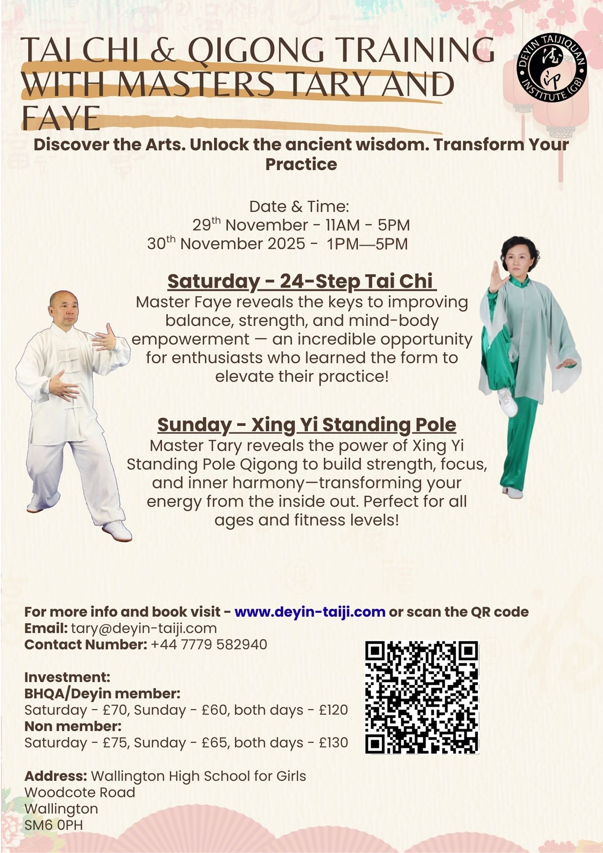 Tai Chi & Qigong Training With Masters Tary and Faye
